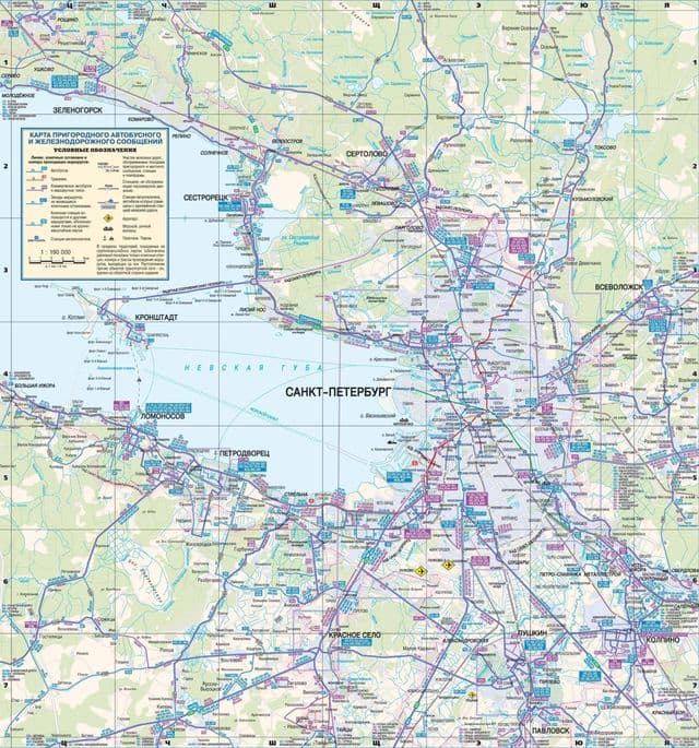 Mapa da rodoviária de São Petersburgo