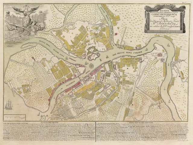 Mapa histórico de São Petersburgo