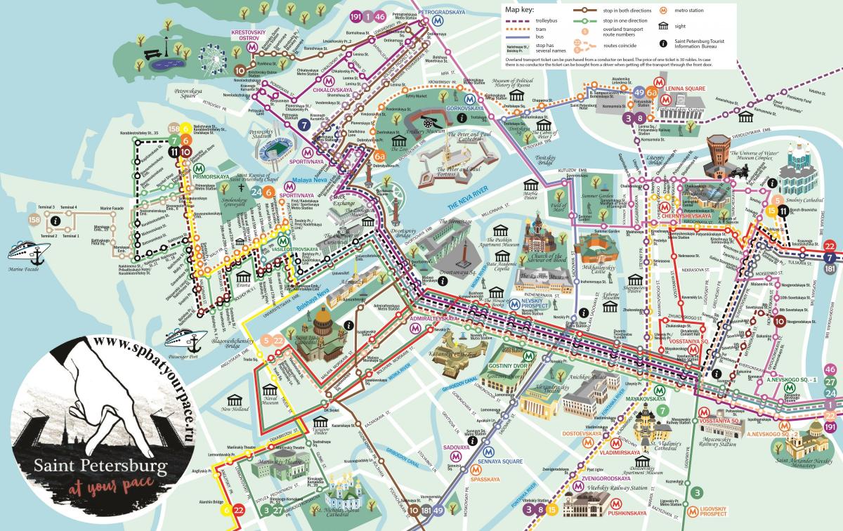 Mapa turístico de São Petersburgo