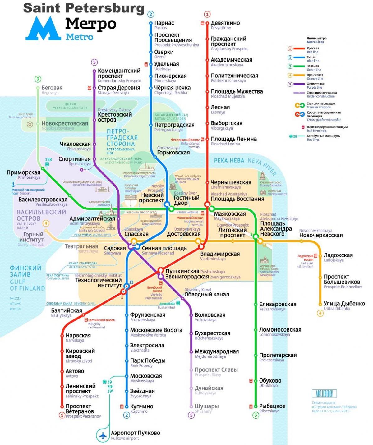 Mapa da estação de metro de São Petersburgo