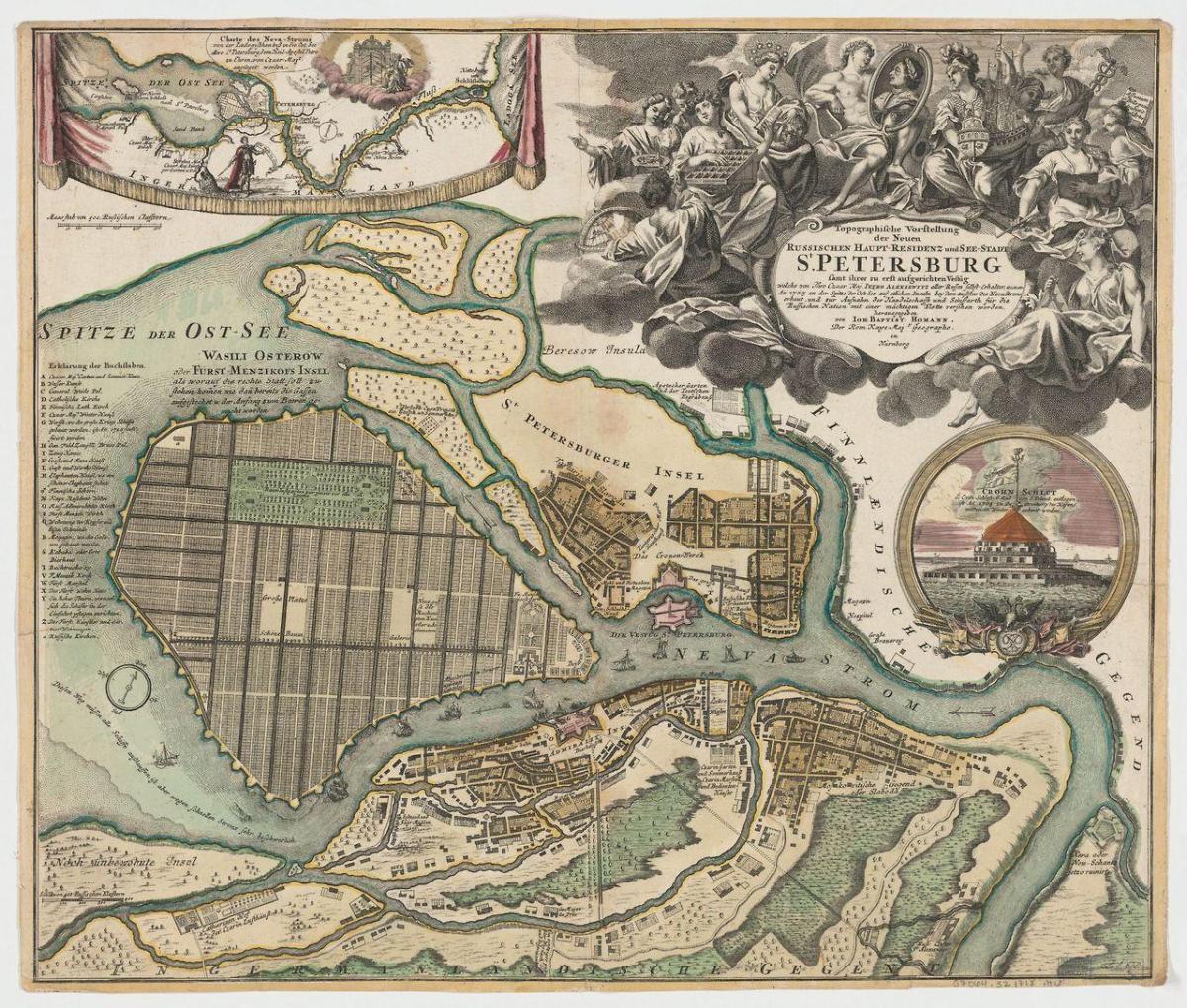 Mapa antigo de São Petersburgo