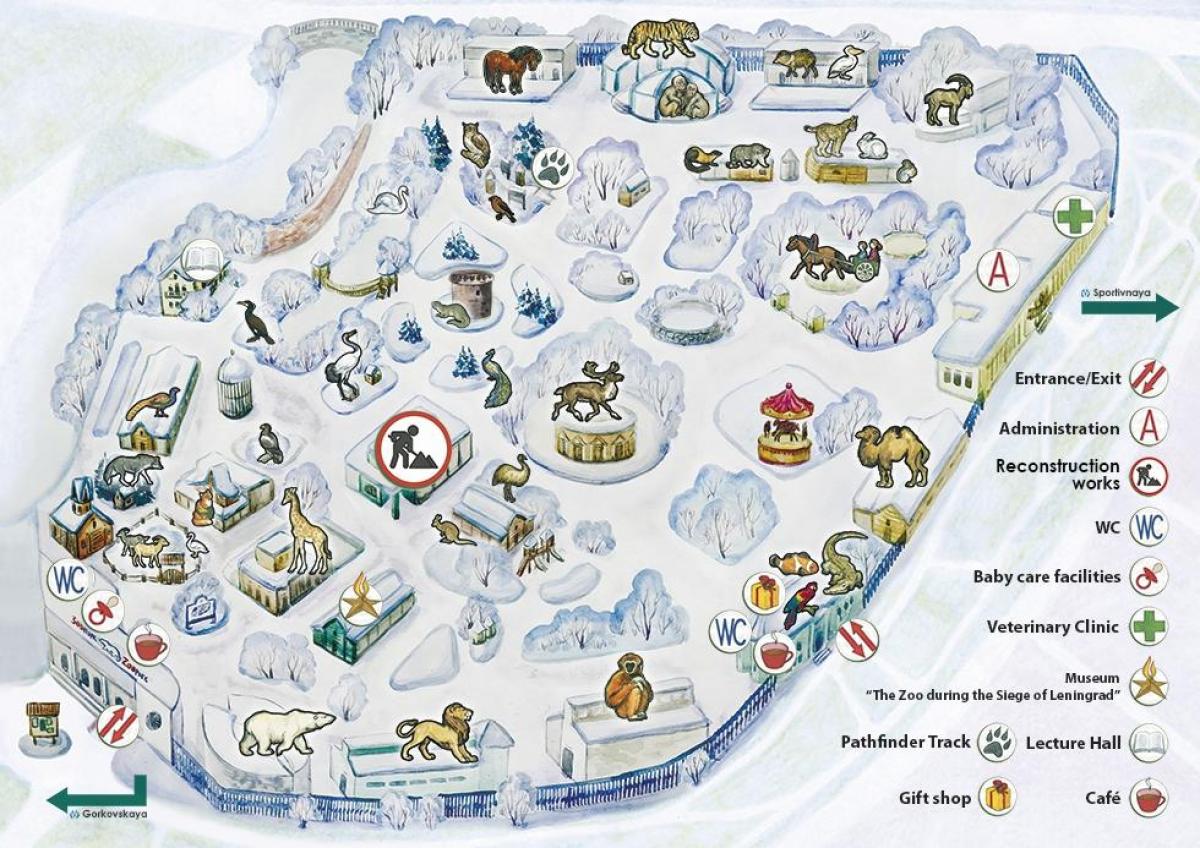 Mapa do Parque Zoológico de São Petersburgo